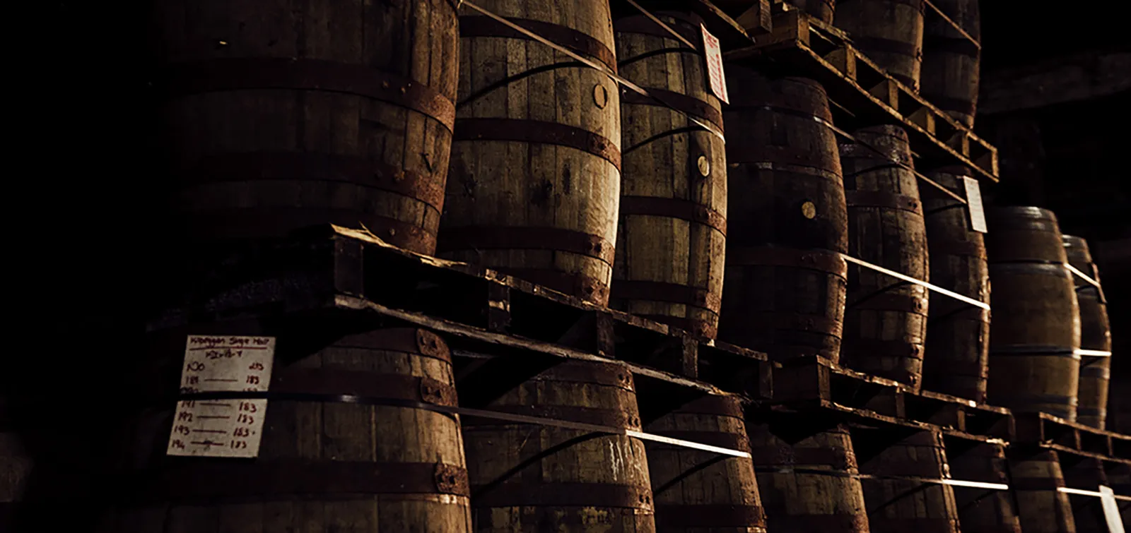 kilbeggan whiskey barrels at distillery