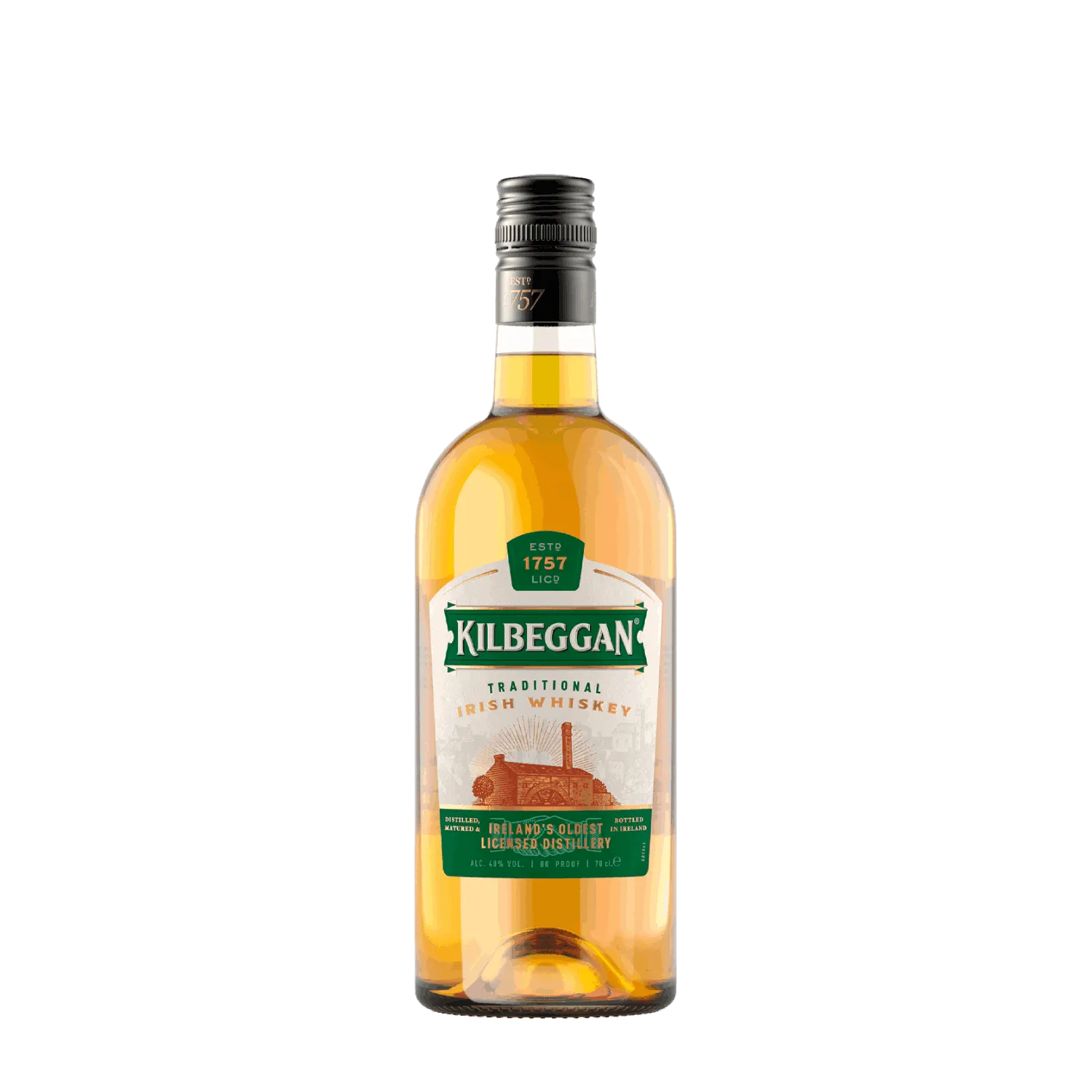 A bottle of Kilbeggan whiskey, known for its exceptional quality and craftsmanship, perfect for savoring on special occasions